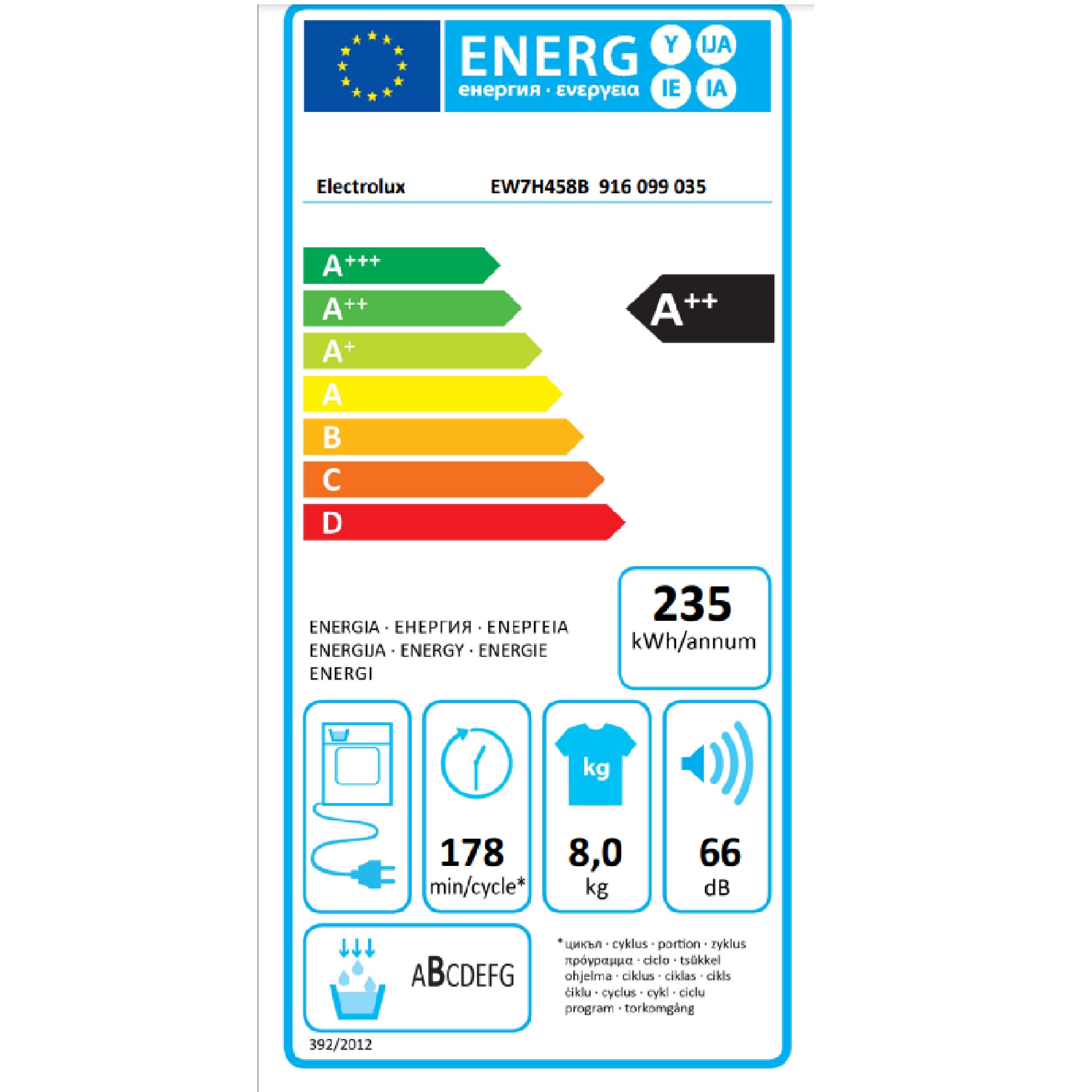 Electrolux EW7H458B купить по низкой цене в интернет-магазине